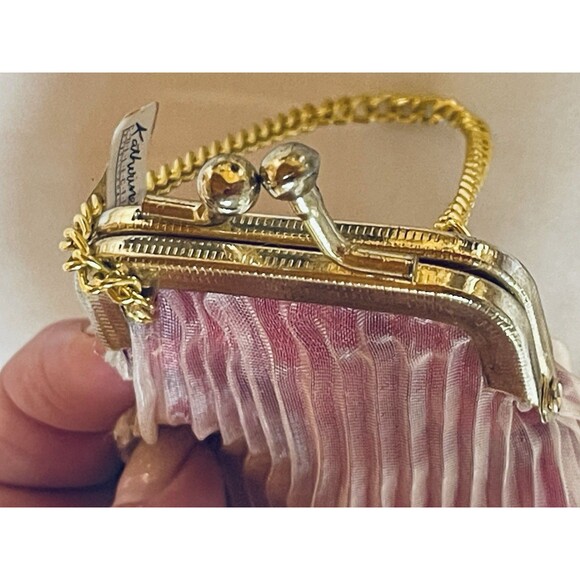 VTG Victorian-Style Coin Purse Bag Katherine’s Collection Burgundy 4"x2.5" W Tag - Picture 11 of 12